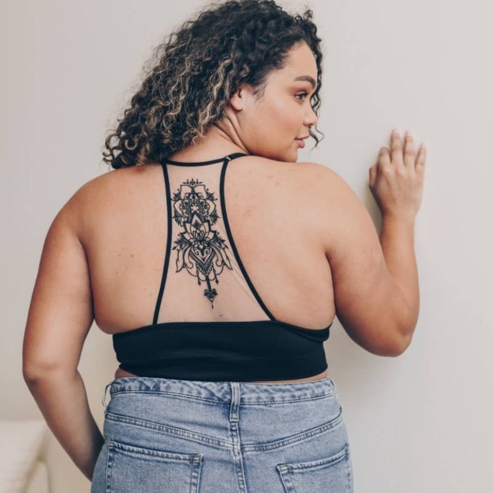 Tattoo Mesh Racerback Bralette